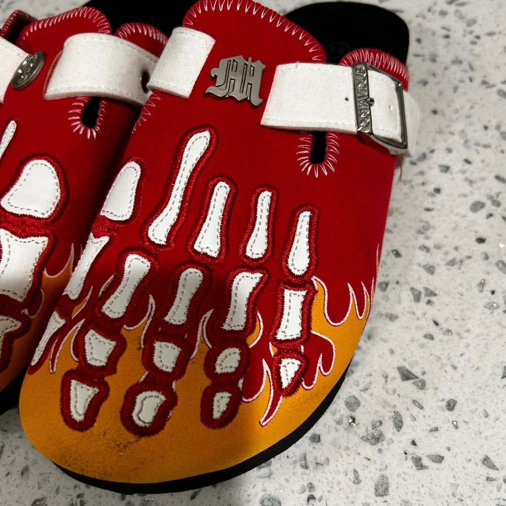 Red and Yellow Flame Loafers